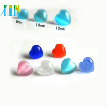 16 inch 8mm gemstone heart glass opal beads